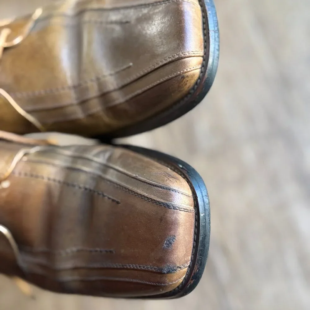 Stacy Adams Leather Shoes Men's Size 9 Brown Oxford Square Toe